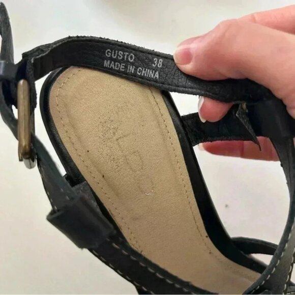 Aldo Wedge Sandals Strappy Platform Slingbacks Black EU38 US 7.5 - Picture 10 of 16